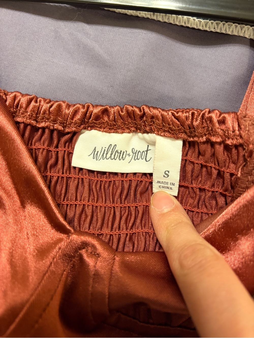 Satin Bustier Camisole in Rust - Picture 3 of 3